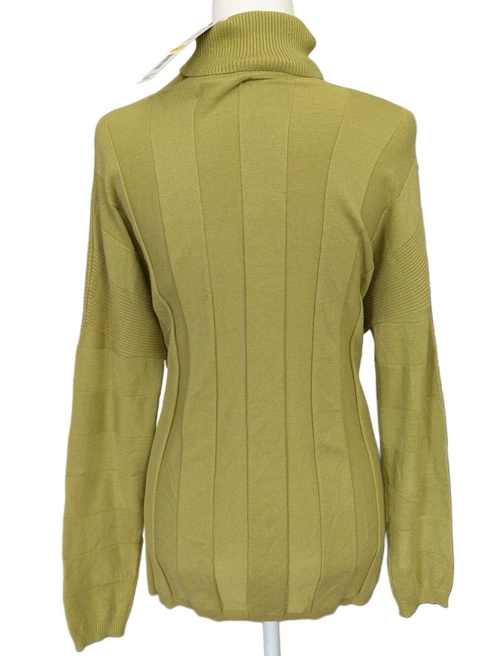 Joseph A Womens Split Pea Light Green Rib Turtleneck Sweater NWT Size Medium - Picture 4 of 12